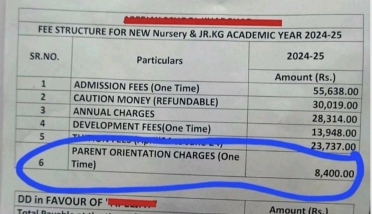 Nursery Admission Fee Shocker: Parents Gasp as ₹55,000 Goes Viral!