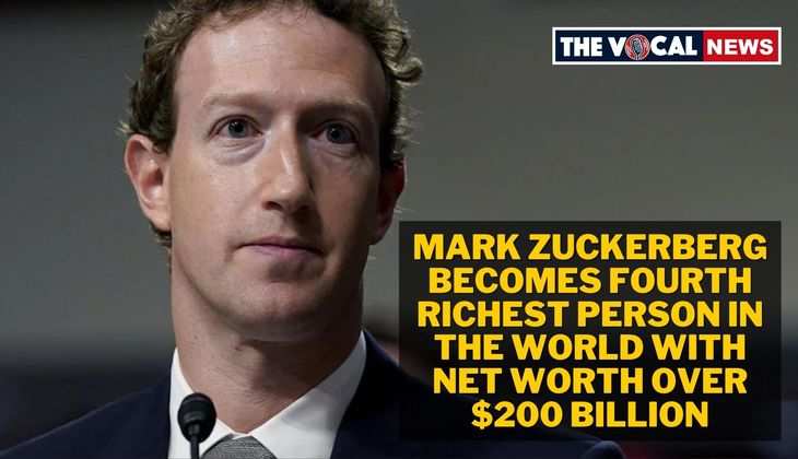 Mark Zuckerberg Becomes Fourth Richest Person in the World with Net Worth Over $200 Billion