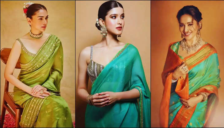 Hariyali Teej Saree Look : इस हरियाली तीज पर इन बी-टाउन सुंदरियों के स्टाइलिश साड़ी लुक को अपनाये 