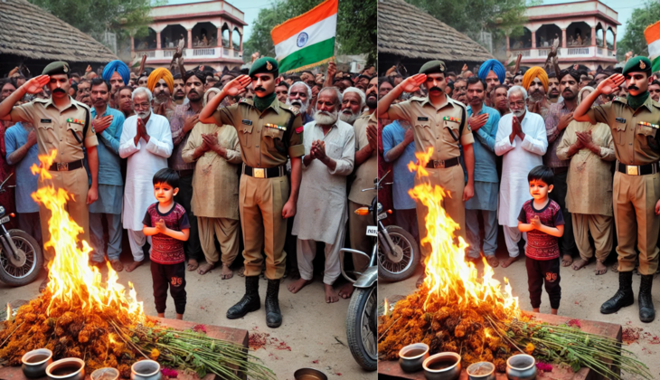 Haryana Braveheart Mahender Singh Laid to Rest: 7-Year-Old Son Lights the Funeral Pyre in a Heart-Wrenching Tribute!