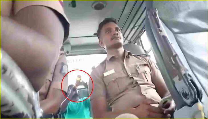 Tamil Nadu Police Officer Drinking Beer 