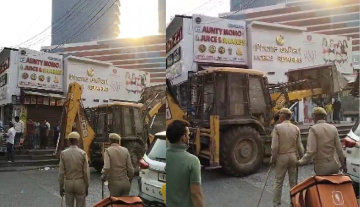 Noida Authority Launches Anti-Encroachment Drive in Sector 18, Police Misbehave with Journalists