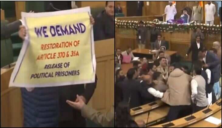 Violence erupted in the Jammu and Kashmir Assembly over the resolution seeking special status
