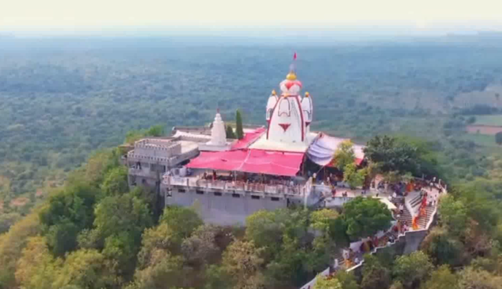A Mesmerizing Drone View of Rudrayani Devi Temple: The 14th Shakti Peetha in India