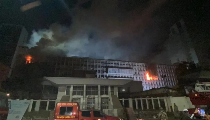 Massive Fire at Bangladesh Secretariat: Claims of Awami League Corruption Documents Burned