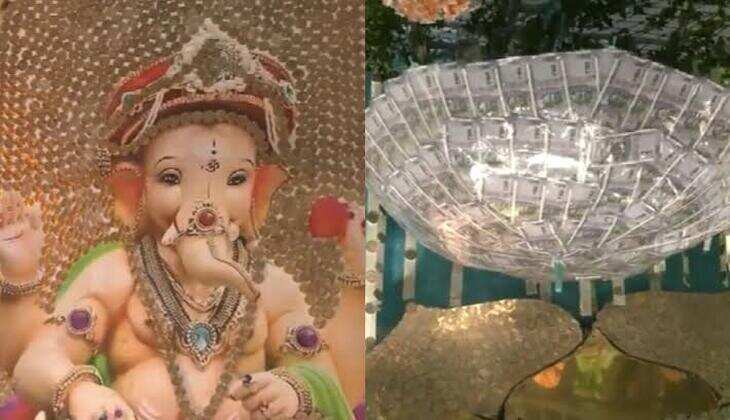 Ganesha Decorated with ₹54 Lakh in Currency Notes: Massive Security in Place for Unique Festival Display