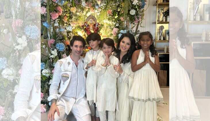 Sunny Leone Celebrates Ganesh Chaturthi in Style with Family