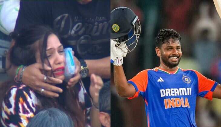 Sanju Samson Hits Century; Girl Injured by Six, Viral Photos Spark Fan Reactions
