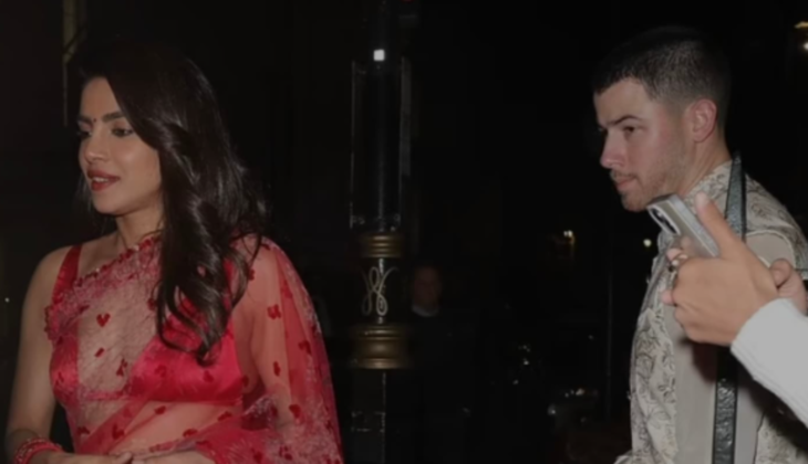 Priyanka Chopra Celebrates Diwali in London with Nick Jonas in Stunning Red Saree!
