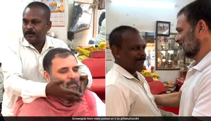 Rahul Gandhi visits the Barber Shop